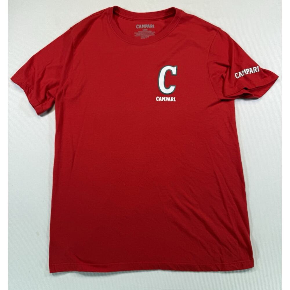 Campari T Shirt Women’s Large Red Logo Graphic Aperitivo Cocktail Tee